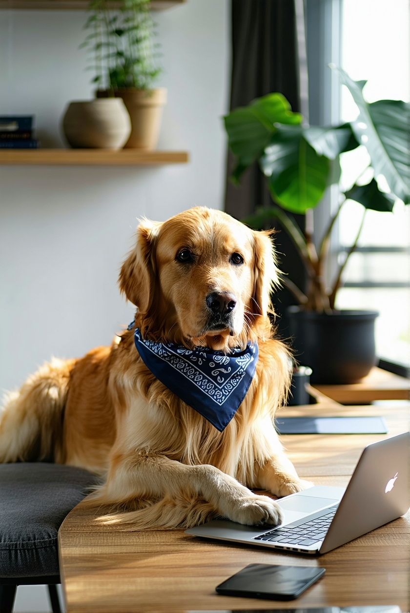 dog as remote coworker