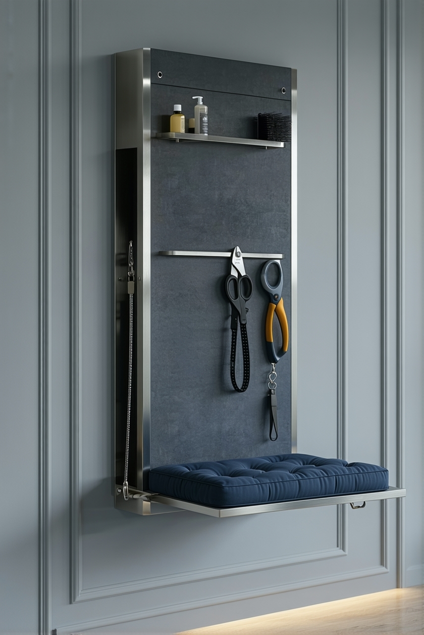 folding multi purpose grooming station